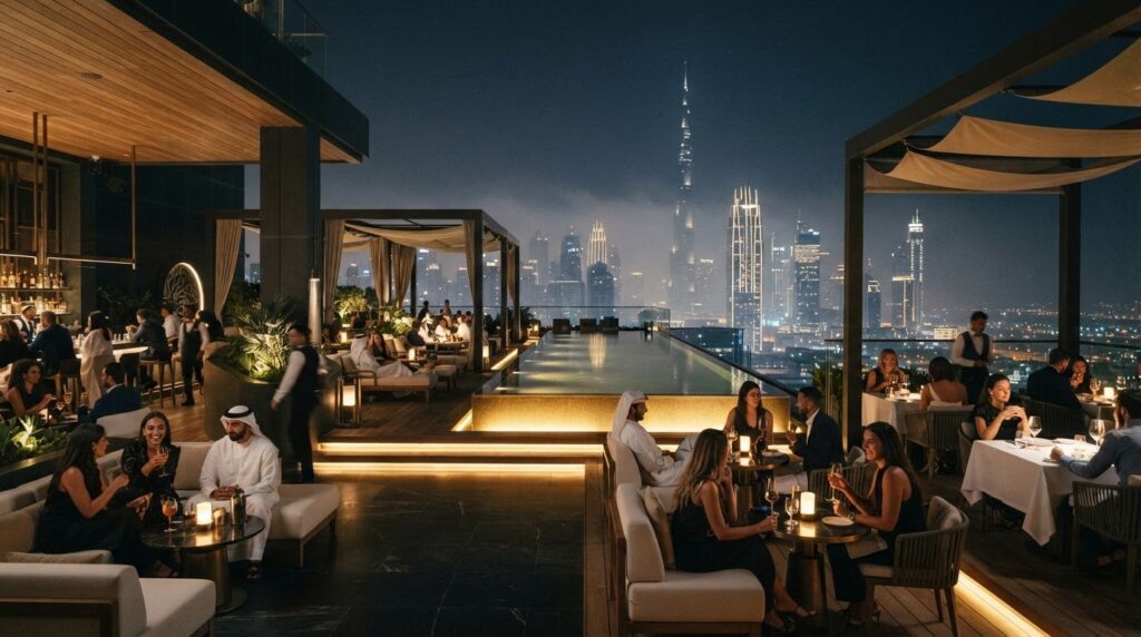 Upscale Rooftop Terrace Lounge Fit-Out in Dubai: From Design to Delivery