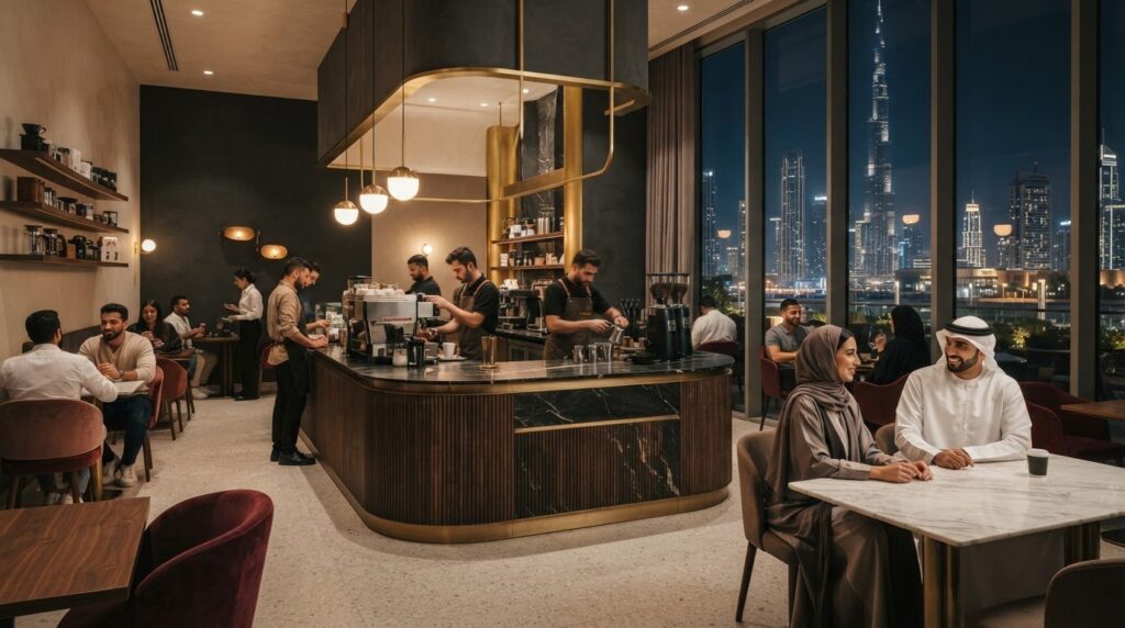 Upscale Specialty Coffee House Interior Creation in Dubai